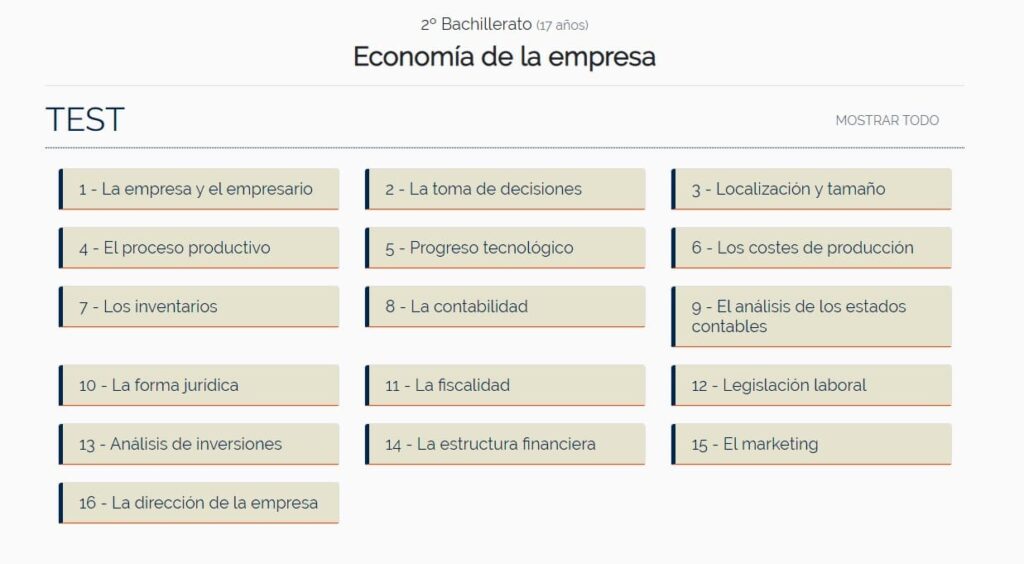 Cuestionarios tipo test 