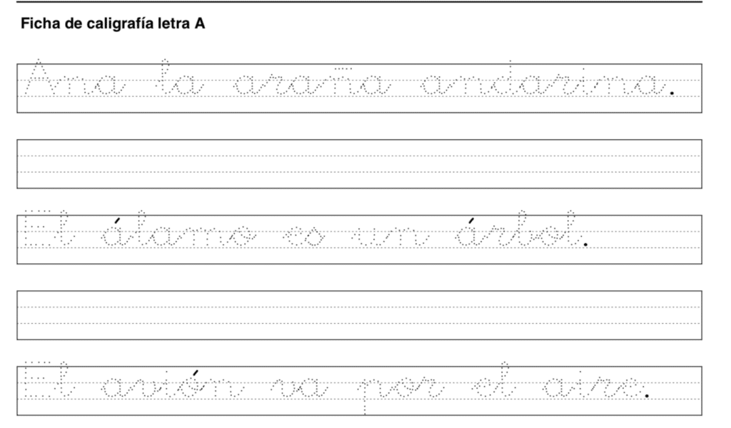 Ficha De Caligrafía 