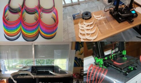 Viseras fabricadas con impresoras 3D de diferentes centros