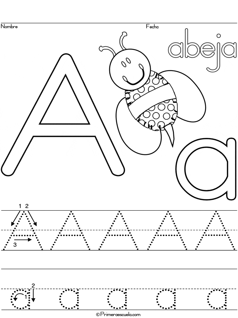 Ejercicios de caligrafía para niños 