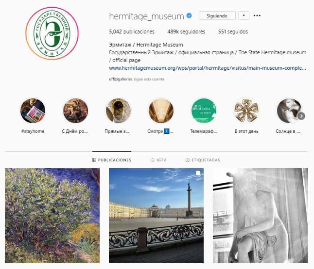 Perfil De Instagram Del Museo Hermitage