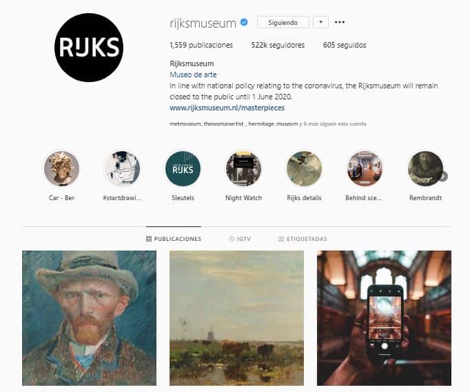 Perfil De Instagram De Rijksmuseum