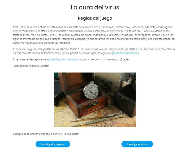 Escape: La Cura Del Virus Escape Rooms Virtuales Gratuitos 