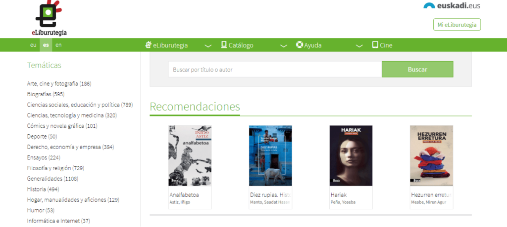 Biblioteca Digital de Euskadi: libros electrónicos gratuitos