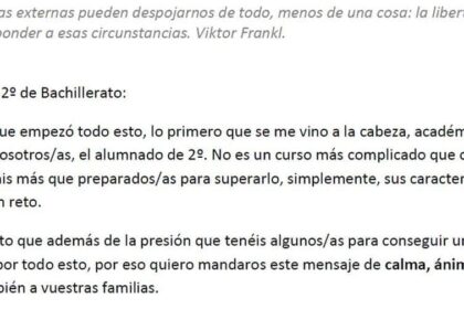 carta alumnado Bachillerato