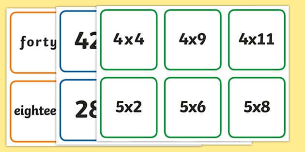 Juegos De Mesa De Tablas De Multiplicar