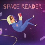 astronauta lee en el espacio