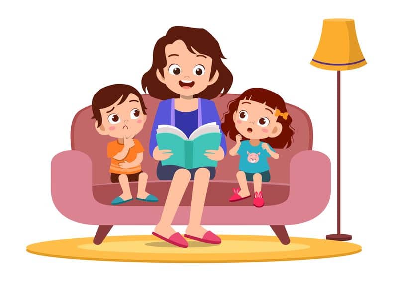 Familia Leyendo Un Cuento