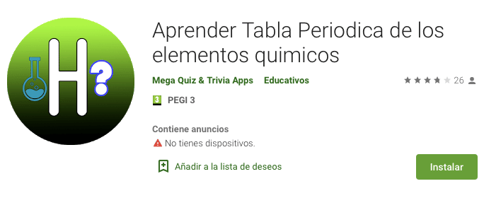 App Aprender Tabla Periódica