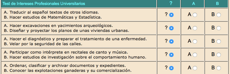 Test de orientación laboral