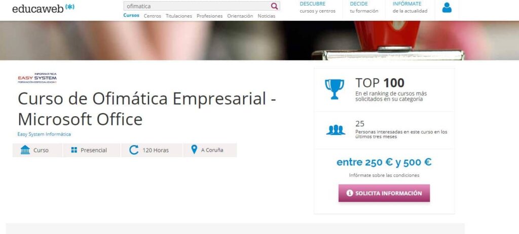 Curso de ofimática empresarial Educaweb