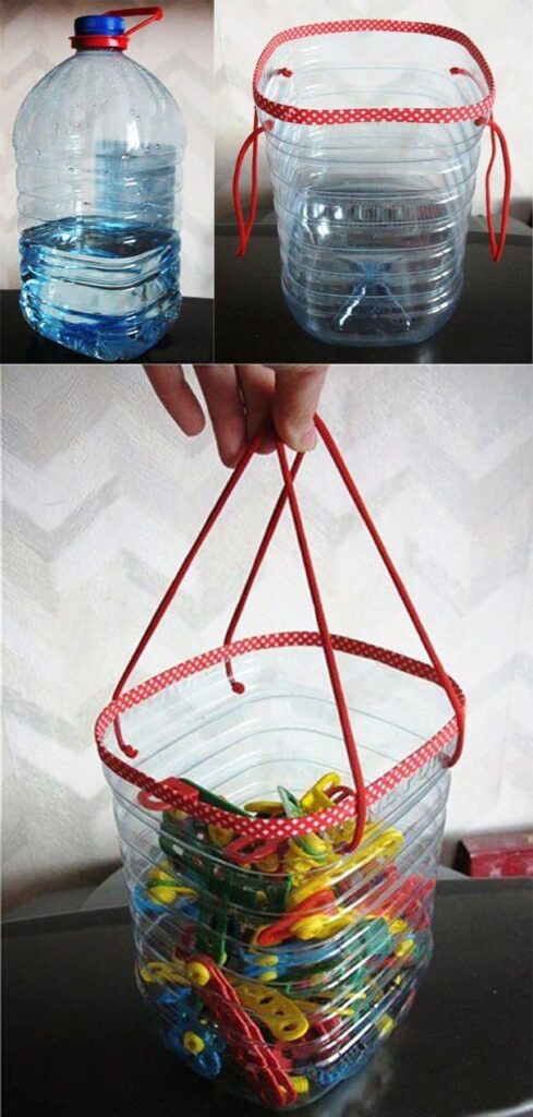 cesta reciclando botella pet diy muy ingenioso