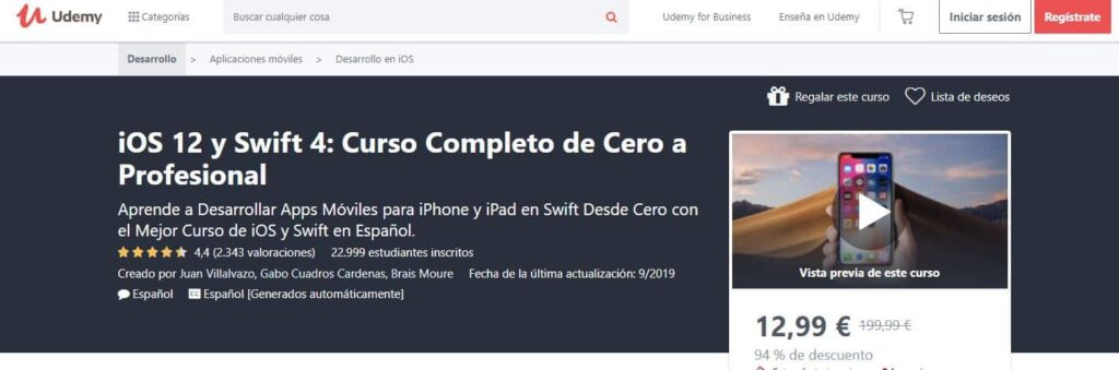 IOS 12 y Swift4: Cursos para aprender a programar