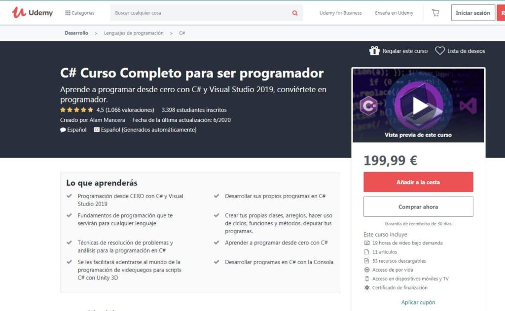 C# Cursos para aprender a programar