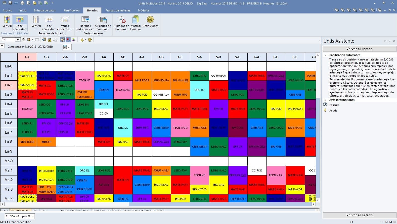 Horarios Untis 