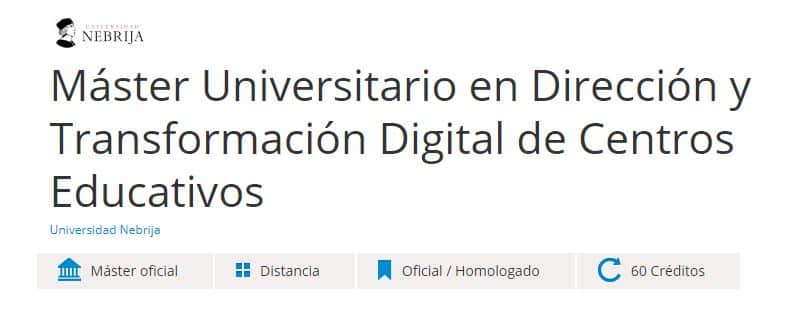 Máster Universitario En Dirección Y Transformación Digital