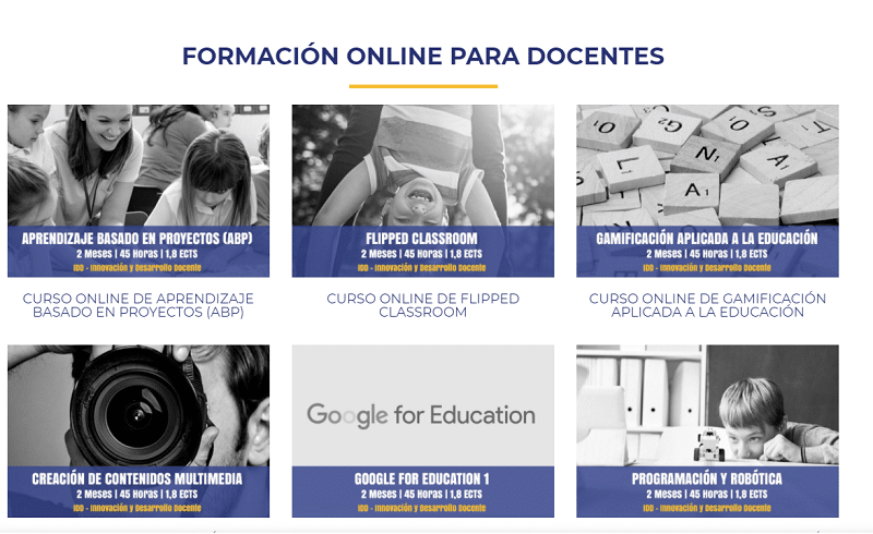 Cursos homologados de Innovación y Desarrollo Docente - formación online docente 