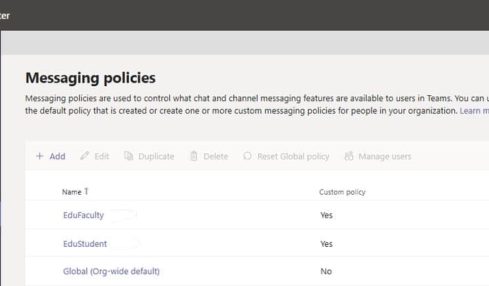 directivas Microsoft Teams