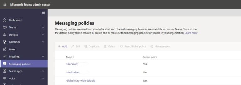 directivas Microsoft Teams