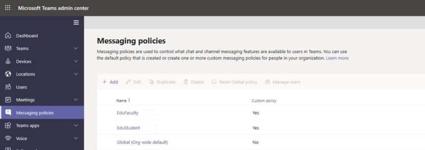 directivas Microsoft Teams