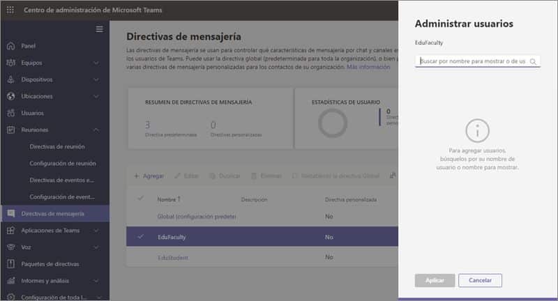 Directivas Mensajería Microsoft Teams