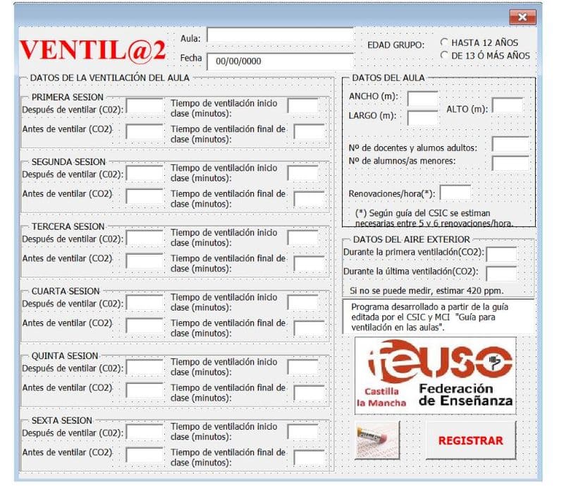 Herramienta Calidad Aire Aulas