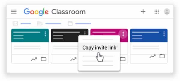 Google Classroom invitar a los estudiantes