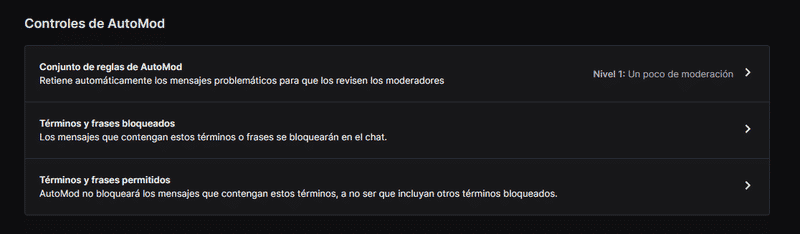 Controles de Automod en Twitch