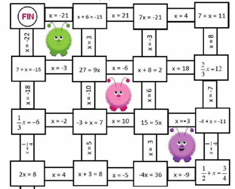 Laberinto de ecuaciones en Secundaria