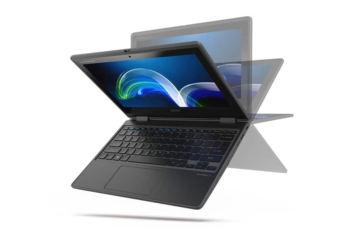 Un portátil para el aula resistente a golpes, líquidos… y microbios TravelMate Spin B3 de Acer