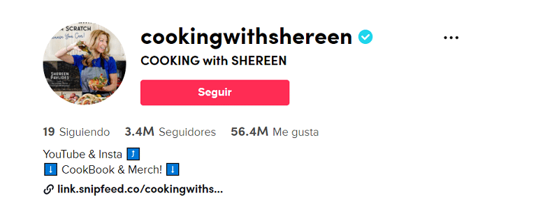 @cookingwithshereen Cuentas de Tik Tok con recetas