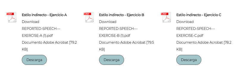 Ejercicios ‘Reported Speech’