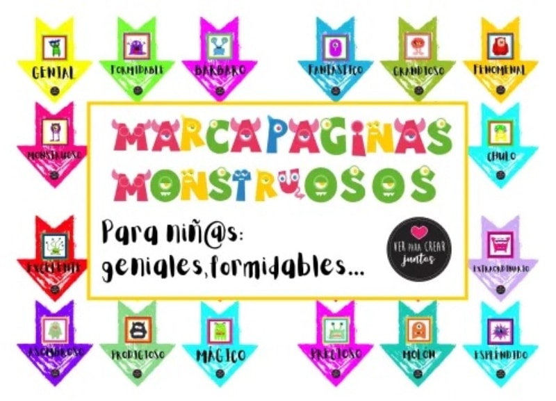 Marcapáginas monstruosos