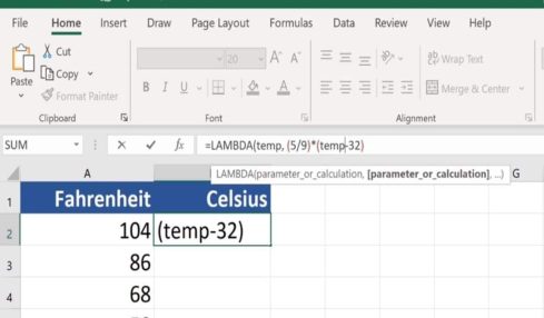 LAMBDA Excel