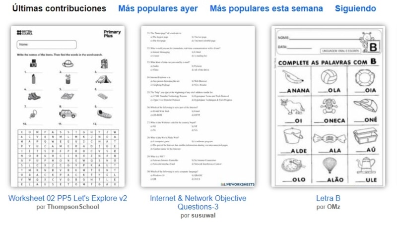 Liveworksheets Materiales Propios