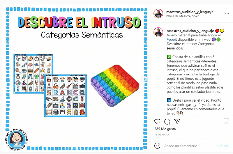 Descubre el intruso categorías semánticas
