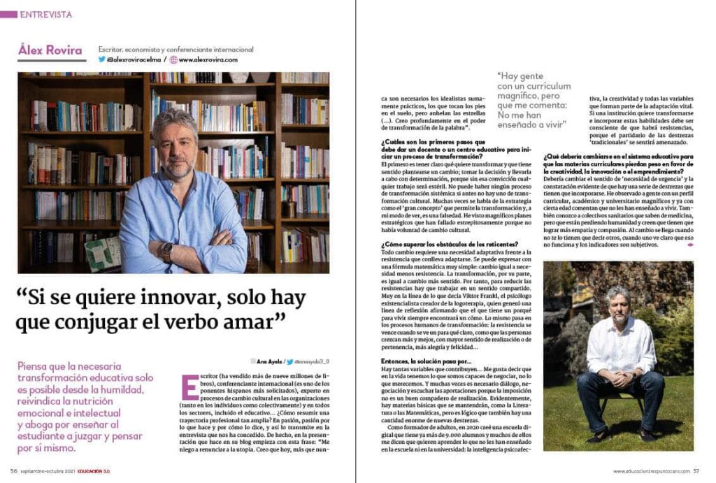 Álex Rovira 43 revista EDUCACIÓN 3.0