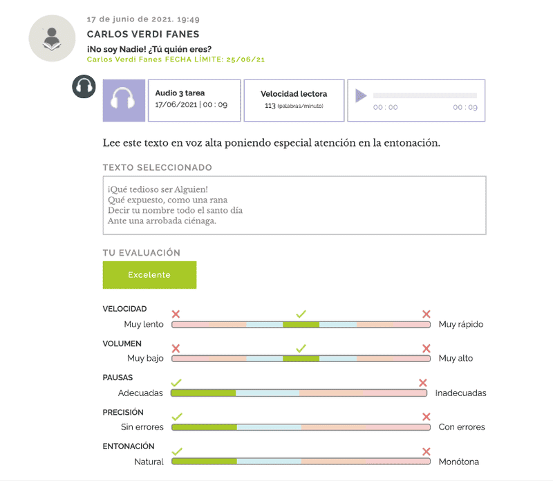 intralíneas comprensión lectora