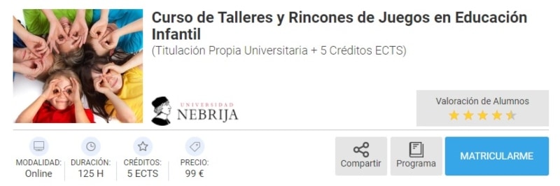 Rincones de juego en infantil