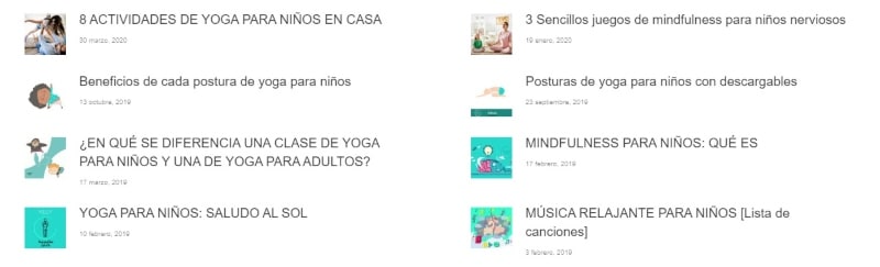 Blogs sobre yoga infantil