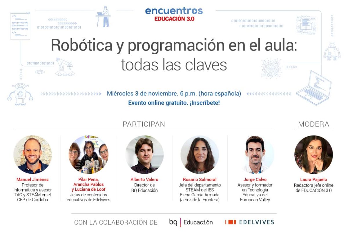 ‘Robótica y programación en el aula: todas las claves’. ¡Apúntate al V Encuentro EDUCACIÓN 3.0! V Encuentro EDUCACIÓN 3.0
