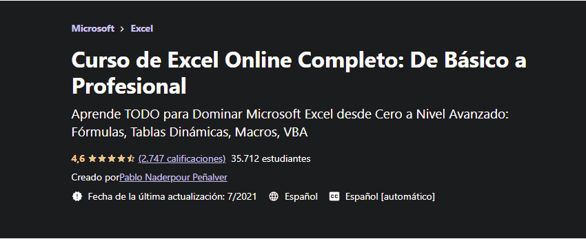 Curso de Excel Online Completo en Español