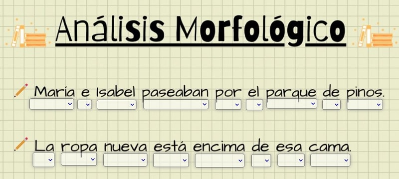 Liveworksheets análisis morfológico 