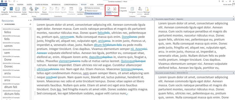 Aceptar O Rechazar Los Cambios De Documentos De Word 