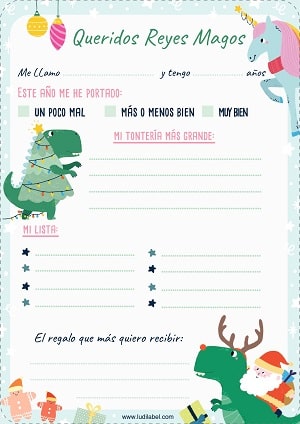 Menuda tontería plantillas de cartas para los Reyes Magos