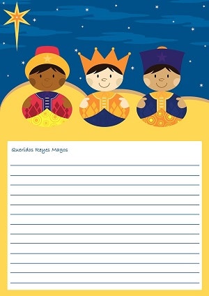 Con formas geométricas plantillas de cartas para los Reyes Magos