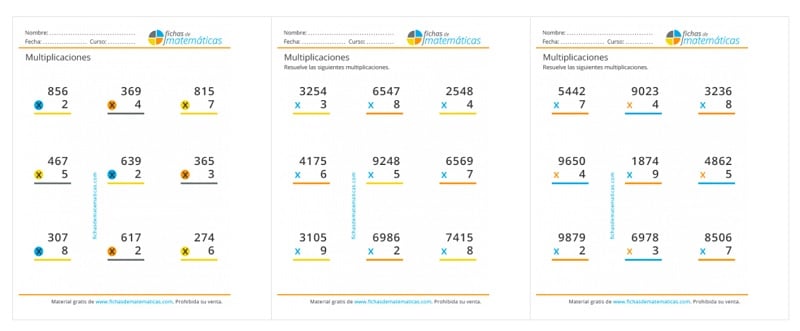 Fichas Multiplicaciones Y Divisiones 