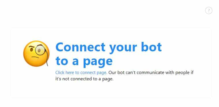 Botón para conectar el chatbot a Facebook