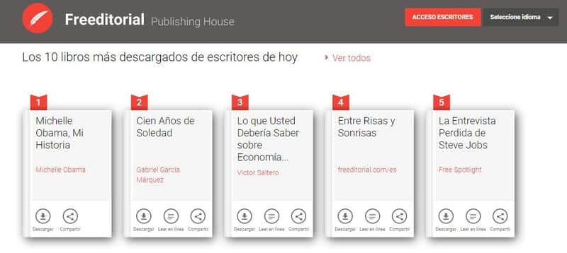 Web para descargar libros Freeditorial.