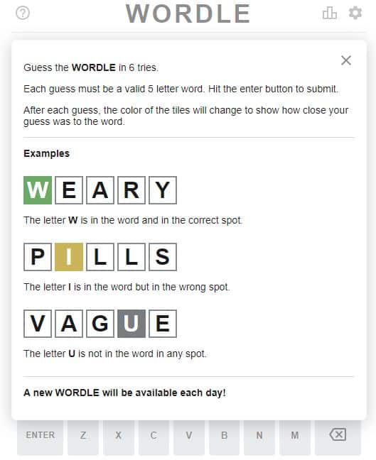 Instrucciones para jugar a Wordle.